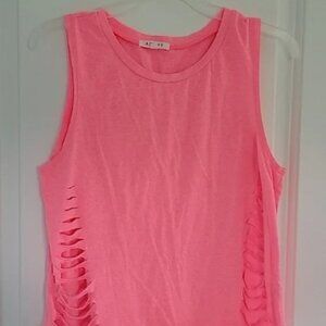 Pink Sleeveless Top with Side Cutouts